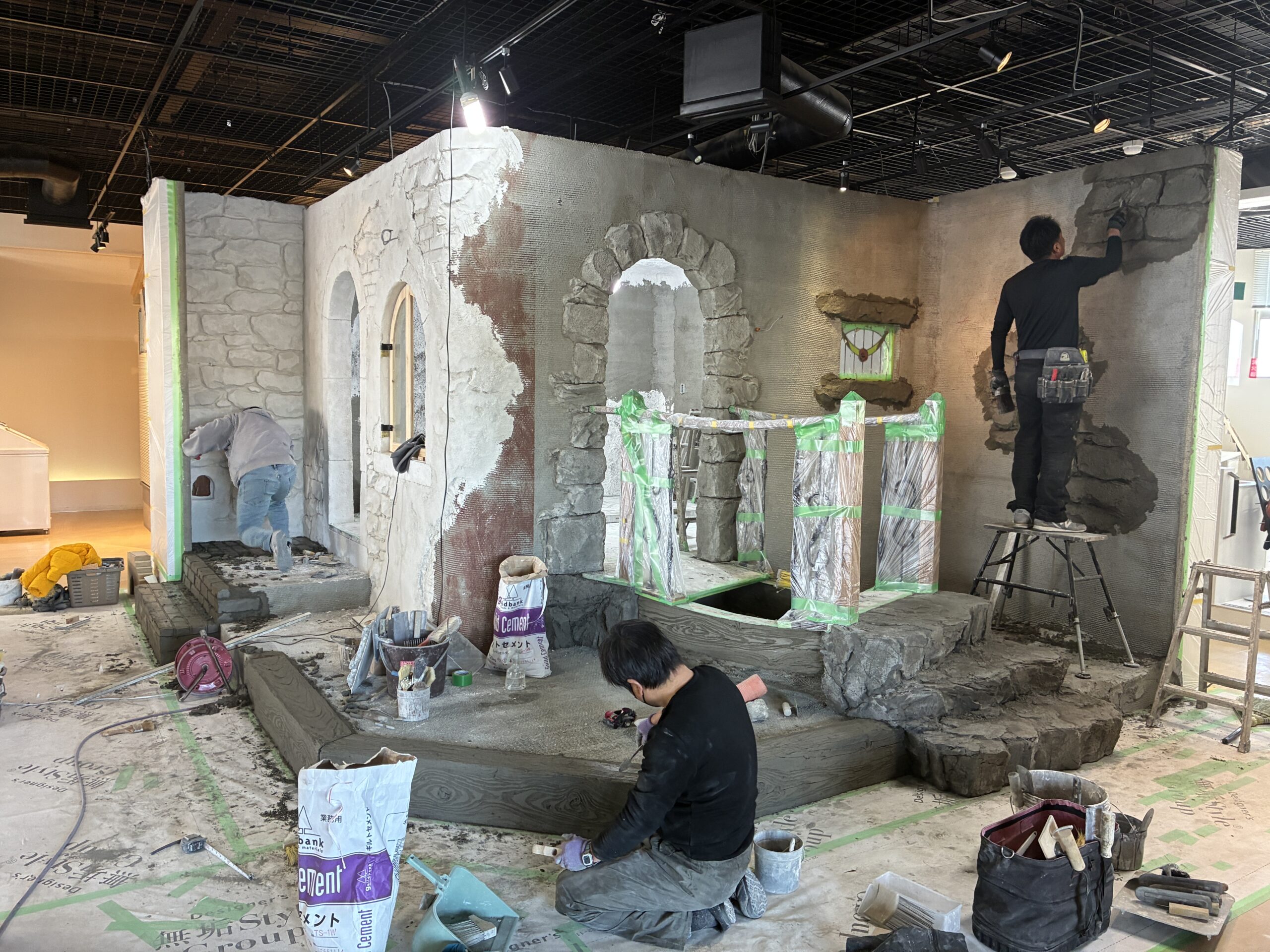 モルタル造形コーナーの工事進捗④